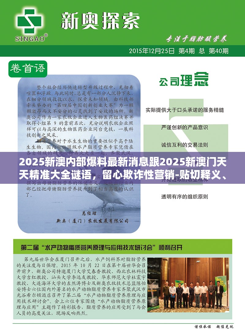 2025新澳内部爆料最新消息跟2025新澳门天天精准大全谜语，留心欺诈性营销-贴切释义、专家解读解释与落实